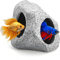 Aquarium Hideaway Rock Cave – Safe and Non-Toxic Ceramic Fish Tank Decorations, Betta Fish Cave and Aquarium Decor for Small Fish to Rest, Hide, and Play, Perfect Natural Tank Ornament