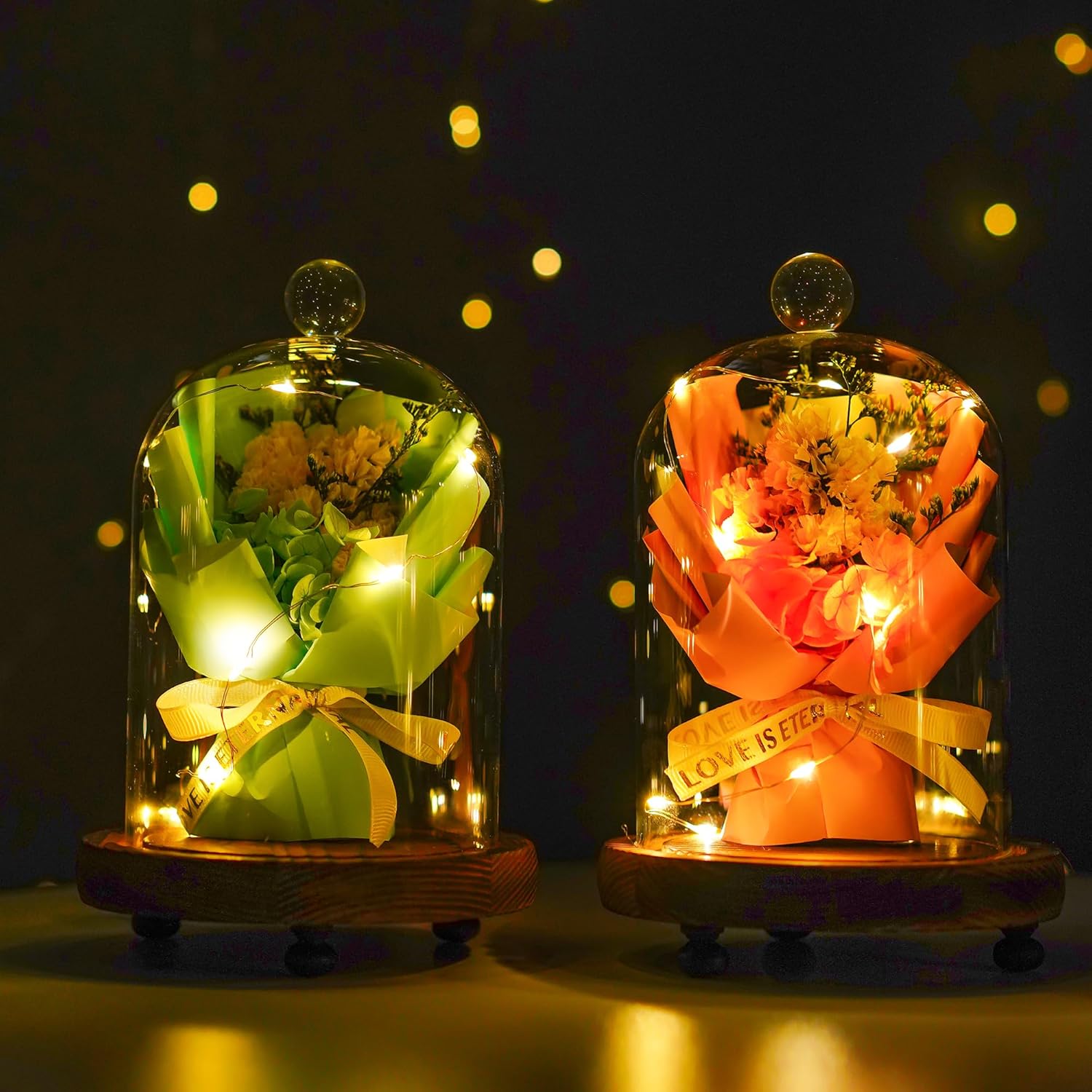 ZEERSHEE 2pcs Glass Cloche Display Dome 6.4x3.7 inch Decorative Glass Display Bell Jar Centerpiece Display Case for Wedding Decor