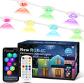 Permanent Christmas Lights Outdoor, 60 LED 100ft Color Changing Light with Remote and APP Control, Smart RGB String Lights Plug in for Eaves, Roof, Xmas, House, Holiday, Party Decor