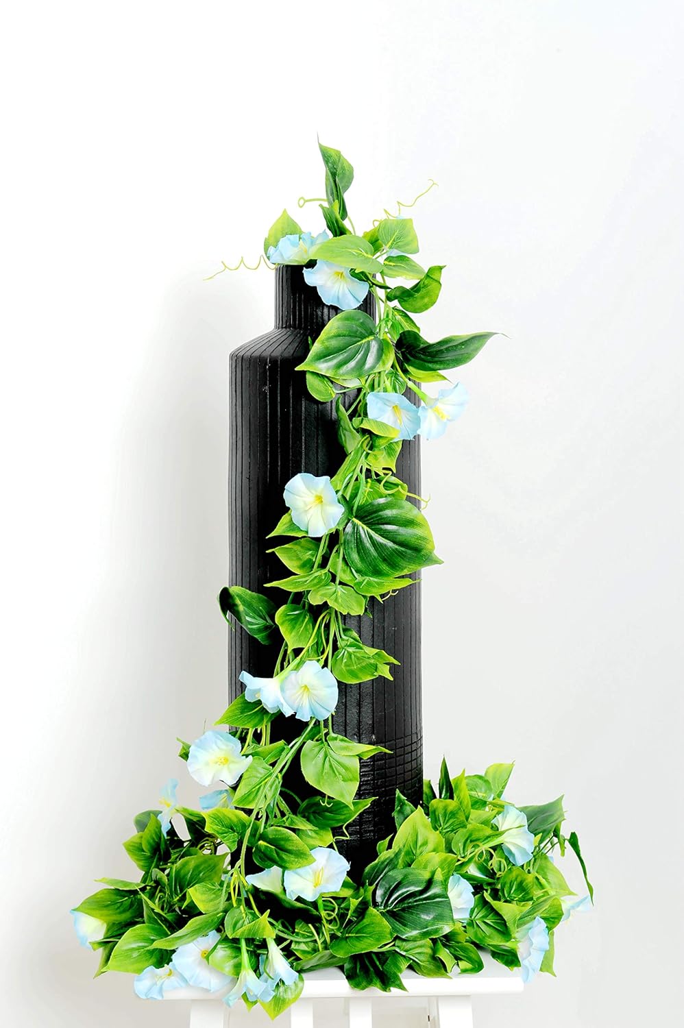 AirSun Artificial Morning Glory Flower Vines, 2pcs 15Feet Hanging Plants Silk Garland Fake Green Plant Home Garden Wall Fence Indoor Outdoor Wedding Birthday Decor