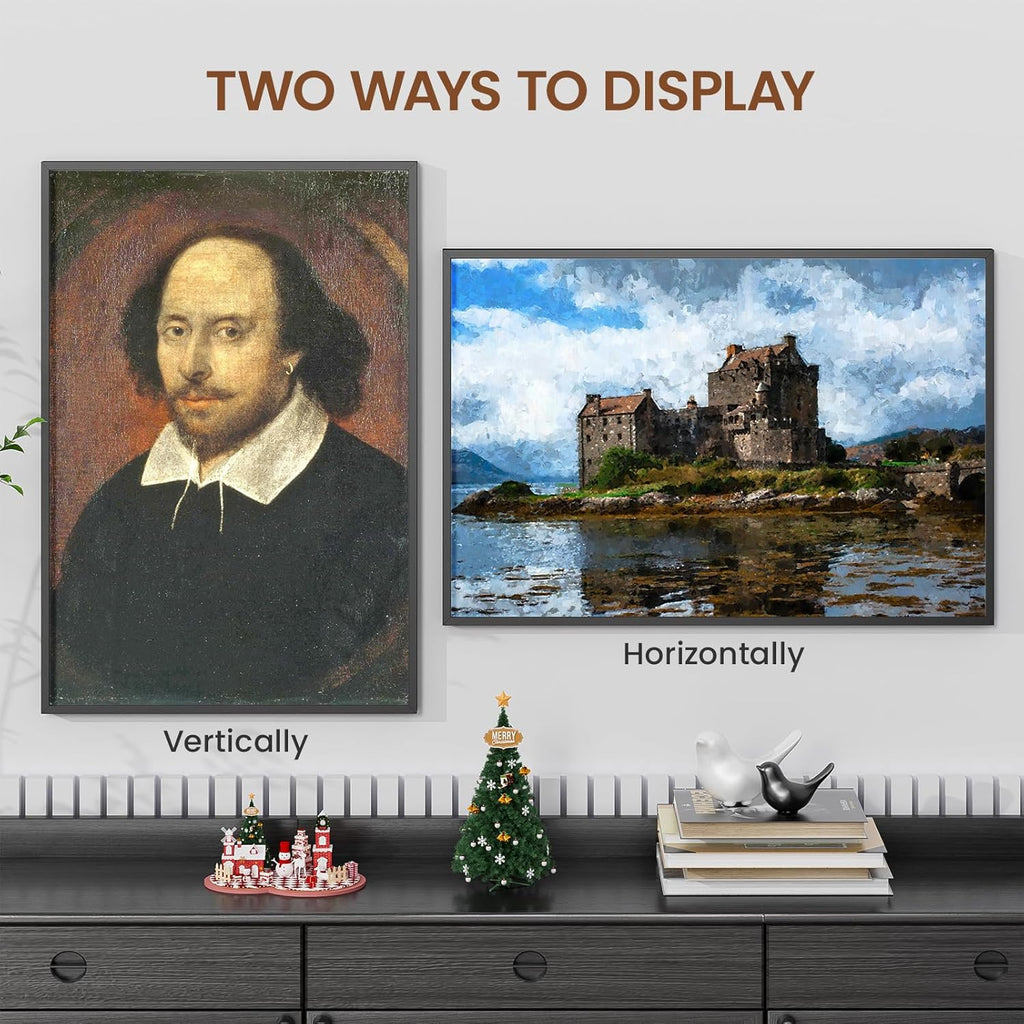 Heimlove 15x22 Metal Picture Frame,Black Aluminum Photo Frames-Real Tempered Glass,Wall Gallery Poster Puzzles Artwork frame Mounting Horizontally or Vertically Decor for Wall-1Pack