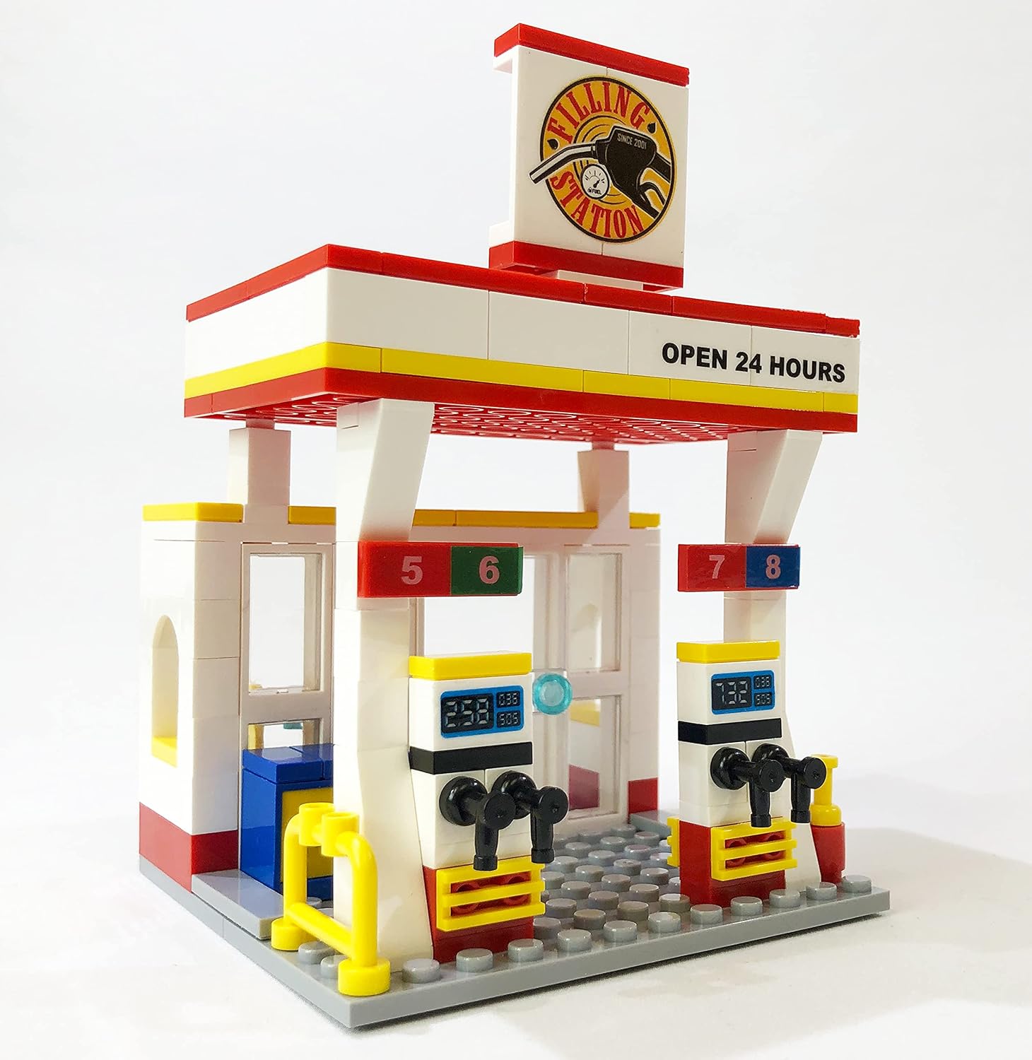 Brick Loot Mini City Gas Fuel Station Building Set – 146-Piece DIY Toy Kit for Kids & Adults, Custom Designed, Lego-Compatible Brick Model with Realistic Pumps, Ideal for Creative Play & Display