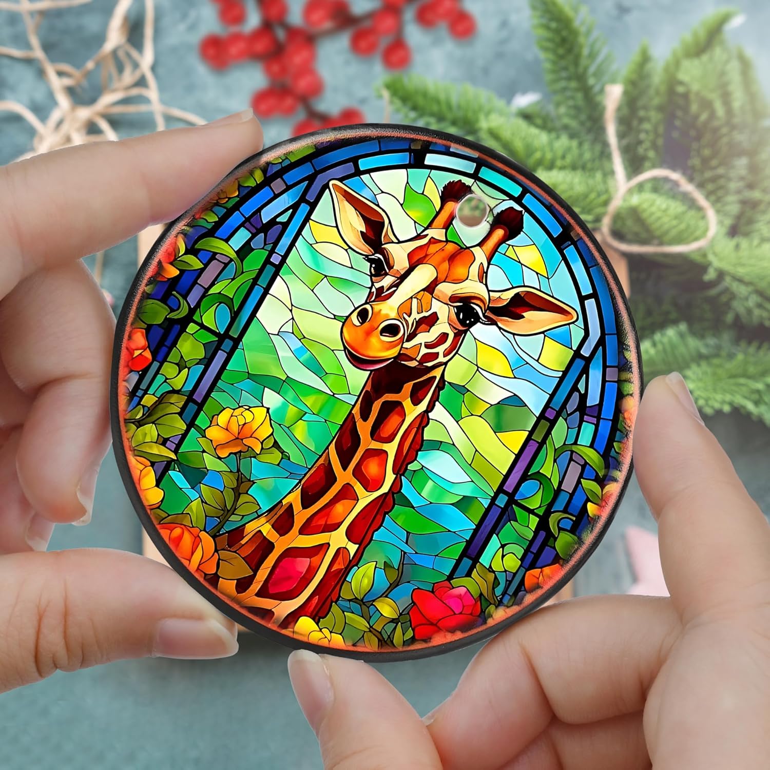 Giraffe Ornament - Christmas Tree Decoration, Gift for Holiday Keepsake Exchange