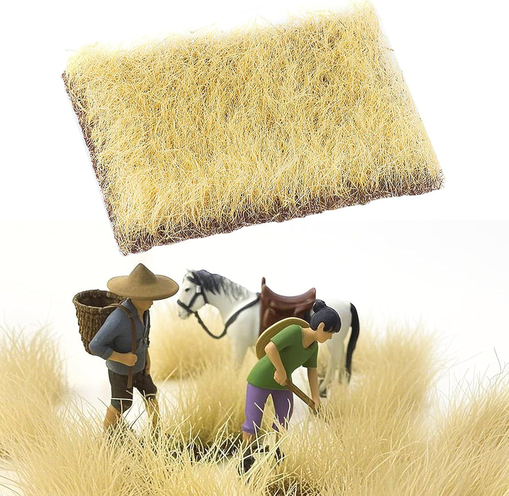 Warmtree Hand Torn Model Grass Tufts for Miniature Scenery Applicable for N & HO Scale for Train Layouts, Diorama Supplies, and Architectural Models(Autumn Yellow)