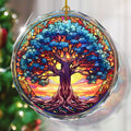 Tree of Life Stained Glass Christmas Ornament, Christmas Tree Decoration, Gift for Holidays