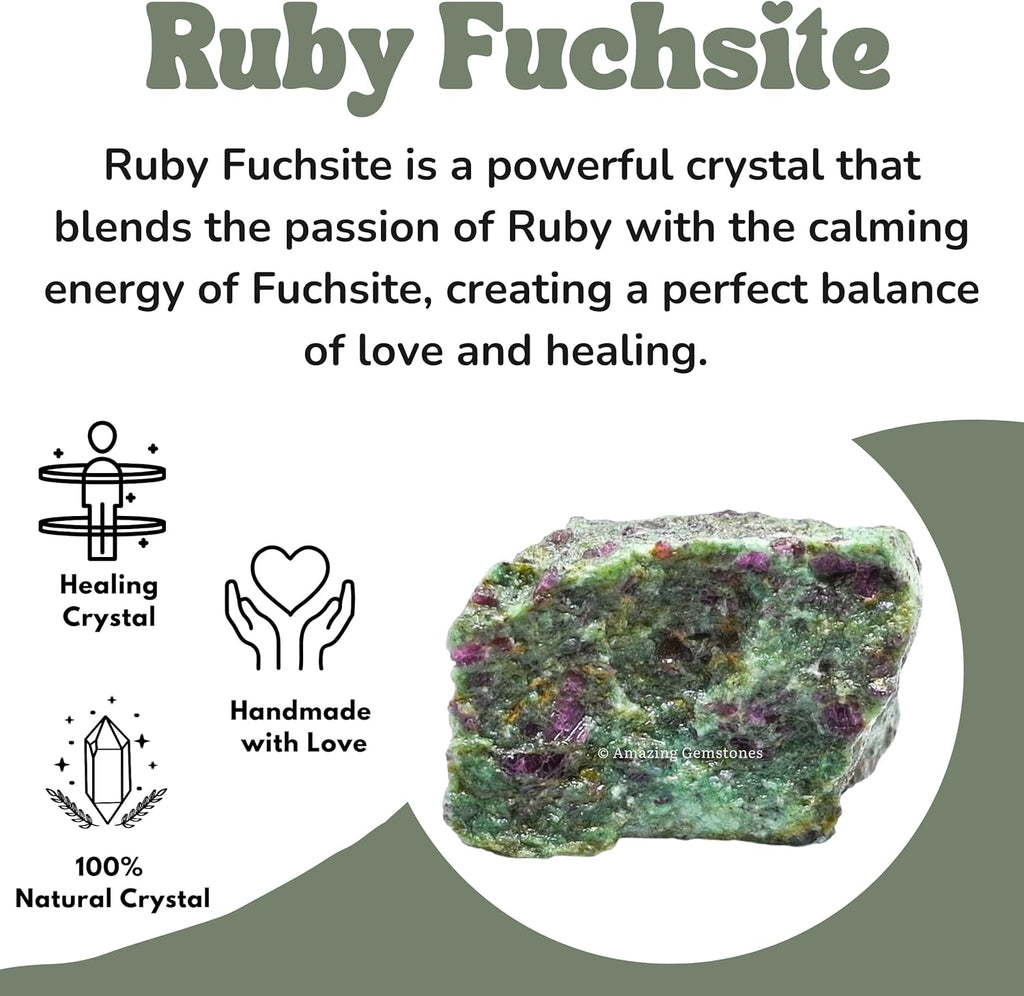 Ruby Fuchsite Raw Crystals and Healing Stones, Natural Rocks for Tumbling and DIY Raw Stones and Crystals (1 lb)