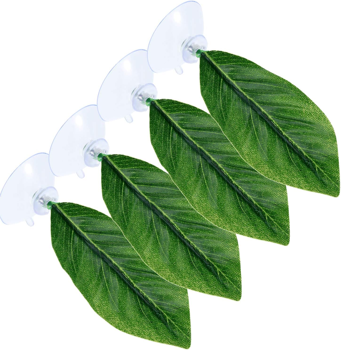 Boao 4 Pieces Betta Fish Tank Accessories Betta Leaf Hammock Pad Simulating The Natural Habitat for Tank Aquarium Spawning Grounds Breeding Resting Bed(Single Leaf)