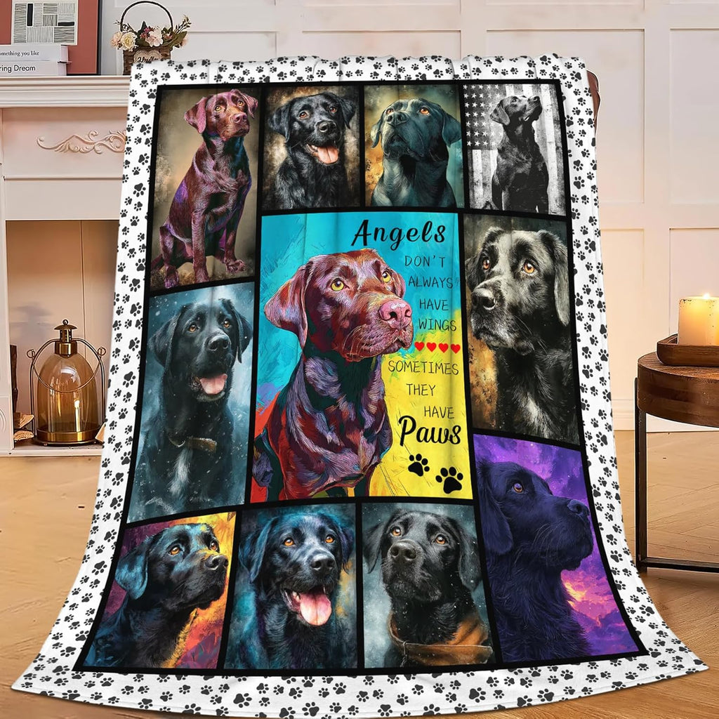 Labrador Throw Blanket Labrador Puppy Stuff Gifts for Dog Lover Kids Girls Boys Adults Women Men Soft Cozy Warm Plush Fluffy Fuzzy Fleece Blanket 40''X50''