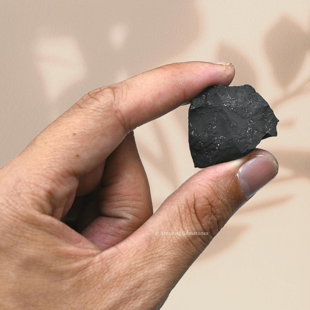 Amazing Gemstone 2 Pieces Shungite Raw Crystals and Healing Stones, Natural Rocks for Tumbling and DIY Raw Stones and Crystals