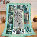 White Tiger Throw Blanket White Tiger Stuff Gifts for Kids Girls Boys Adults Women Men Soft Cozy Warm Plush Fluffy Fuzzy Fleece Blanket Decor 40''X50''