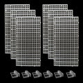 6 PCS Aquarium Fish Tank top Cover lid Divider Plastic Grid Panel Egg Crate Grate Bottom Isolation Filter Tray Separation Hoods with Acrylic Clear Clips Holder