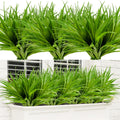 24Pcs Artificial Grass Plant Fake Outdoor Plastic Plants UV Resistant Faux Grasses Greenery Shrubs for Window Box Garden Patio Porch Home Decor Green