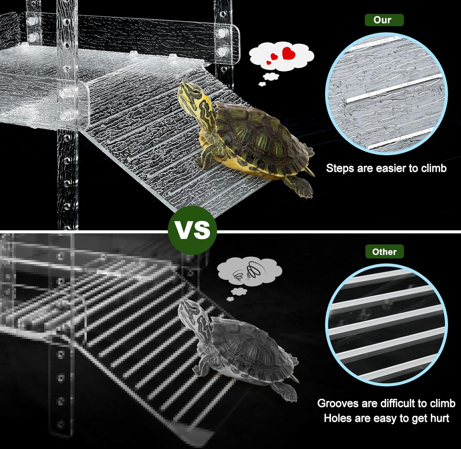 Hanging Turtle Basking Platform for Aquatic Turtles 40 Breeder 75 Gallon, Aquatic Reptile Ramp Dock, Turtle Terrace, Turtles Tank Accessories
