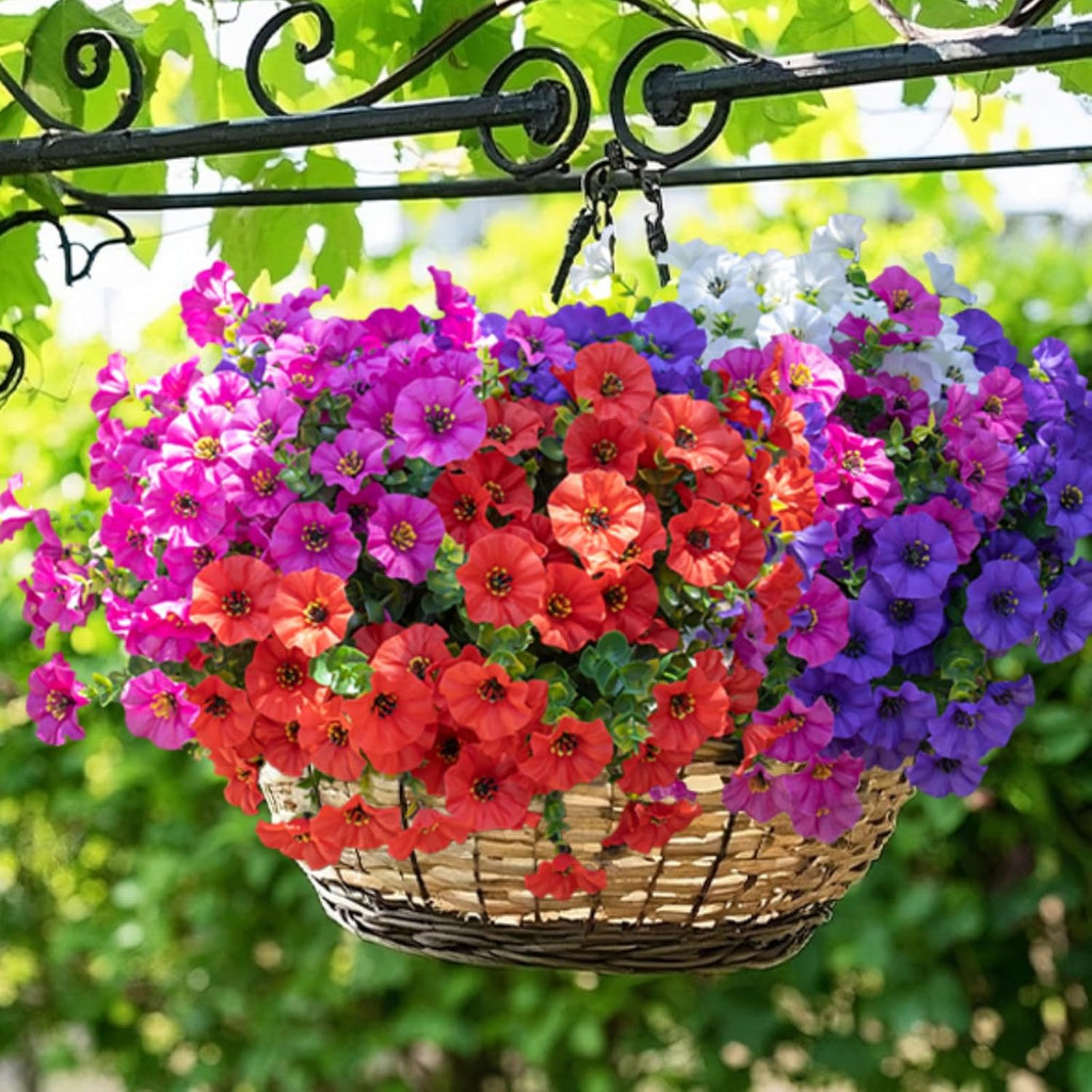 Artificial Flowers for Outdoors,UV Resistant Artificial Outdoor Flowers,Not-Fading Faux Flowers for Outdoor Planters for Front Door Porch Yard Patio Garden Home Decor,12 Bundles Mix 3 Colors