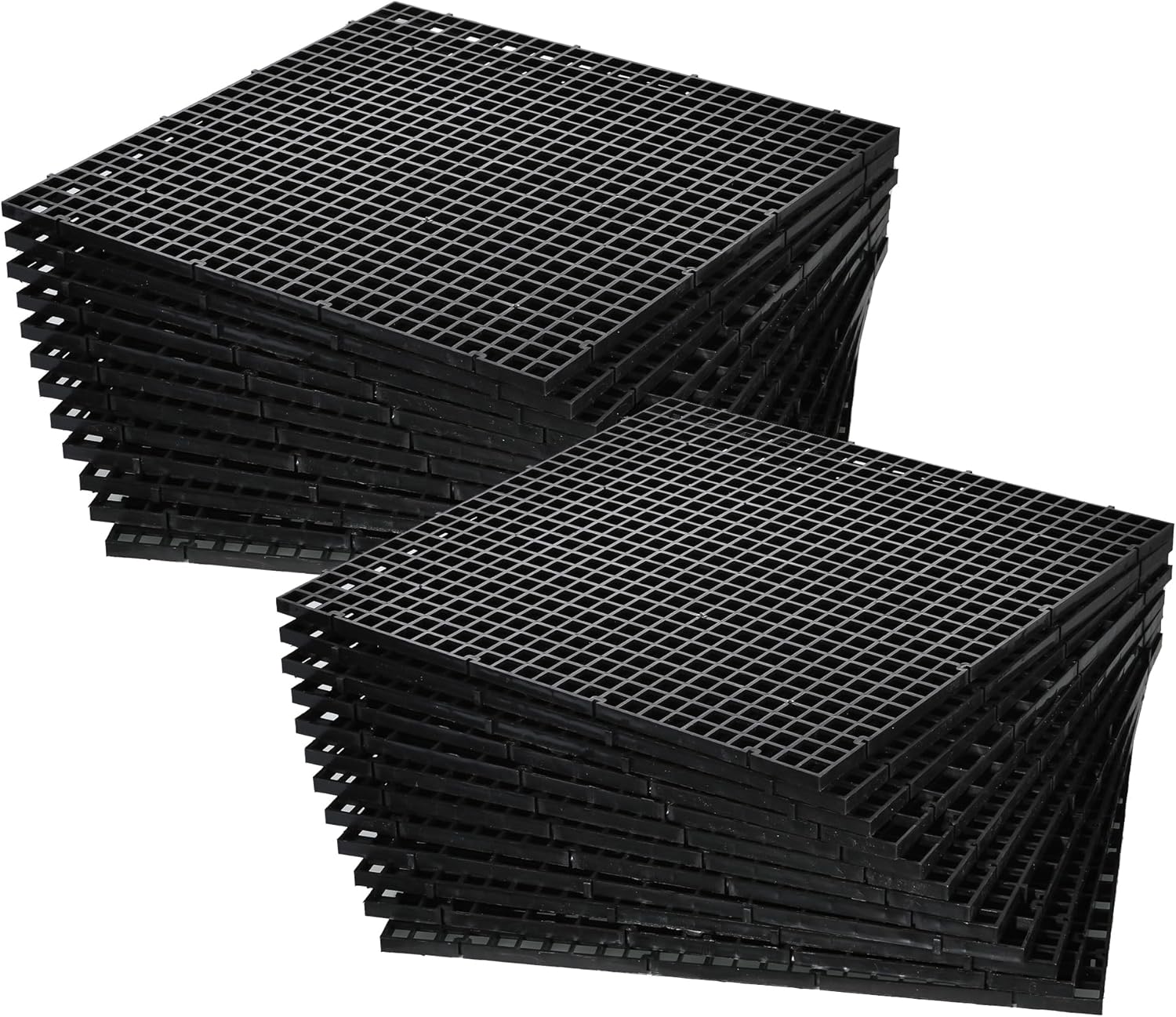 ALEGI 24 Pcs Aquarium Fish Tank Divider Plastic Egg Crate Aquarium Filter Bottom Tray Grid Isolation Board Partition Net Pane Separator (L 24pcs Black)