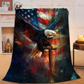 Bald Eagle Blanket American Flag Eagle Throw Blanket Gifts for Men Women Boys Girls Kids Adults Super Soft Cozy Plush Fluffy Fuzzy Fleece Blanket Home Decor 40''X50''