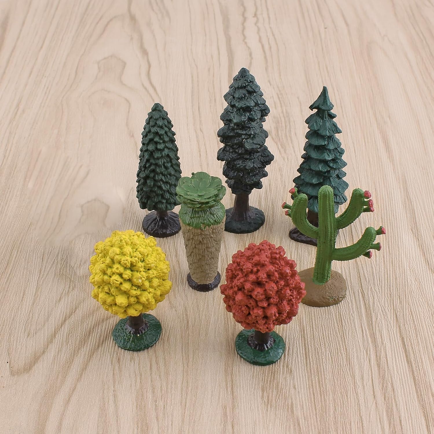 Realistic Plastic Trees Toys Plant Toy Set for Kids Sensory Bins Learning Toys Realistic Food Figurines School Projects Sand Box Decor