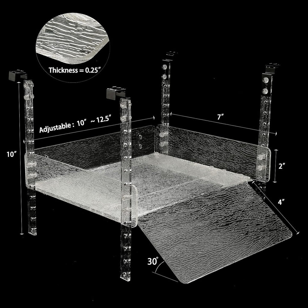 Hanging Turtle Basking Platform for Aquatic Turtles 20 55 Gallon, 40 Gallon Long Tank, Aquatic Reptile Ramp Dock, Turtle Terrace, Turtle Tank Accessories