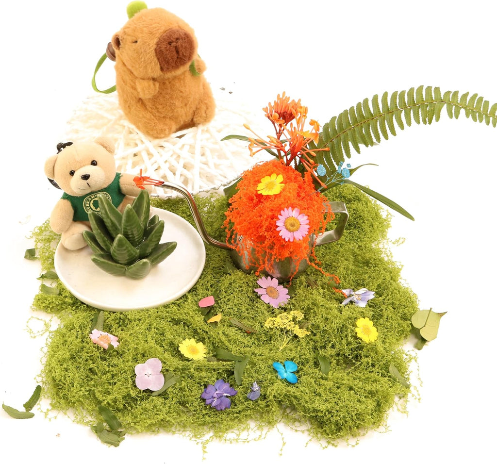 Light Green Moss for Crafts、 Artificial Moss Decorative for Glass Vase Filler Wedding/Christmas/Fairy Party/Indoor Planters/DIY Rainforest Model/Table Centerpieces (2.1 OZ)