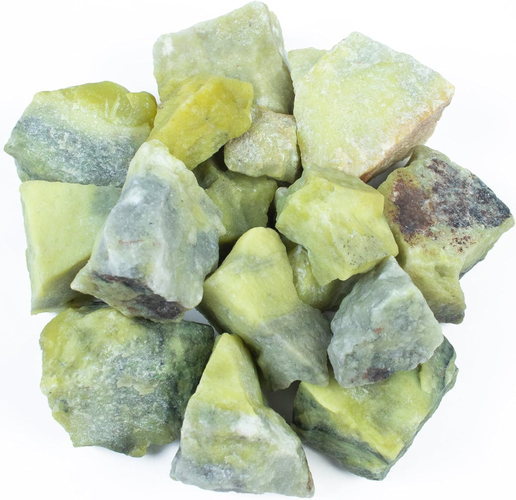 Crocon 1LB Serpentine Rough Bulk Natural Stone Raw Gemstone Tumbling Cabbing Polishing Gem Mining Chakra Balancing Reiki Healing Good Luck Home Office Decor