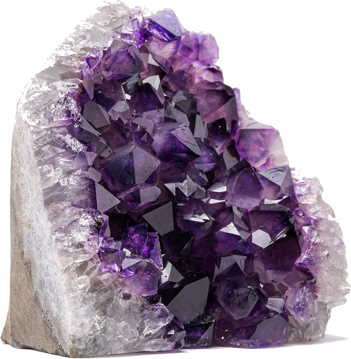 Natural Amethyst (1 lb to 1.5 lb) - 3.5" to 6" Height - Crystal Clusters Stone from Uruguay Raw Geode Quartz - Deep Purple Color