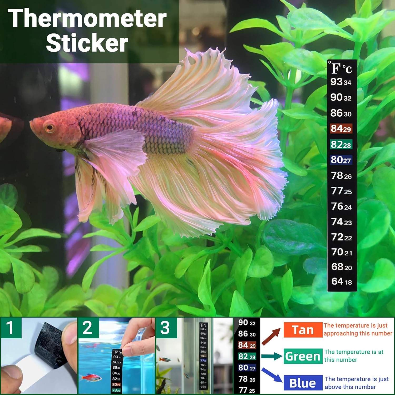 11 in 1 Aquarium Test Strips - 150 Counts Freshwater & Saltwater Fish Tank Water Test Kit, Quick Accurate Testing for pH, Ammonia, Nitrate, Nitrite, GH, KH, Alkalinity, Chlorine,Carbonate,Temp,More
