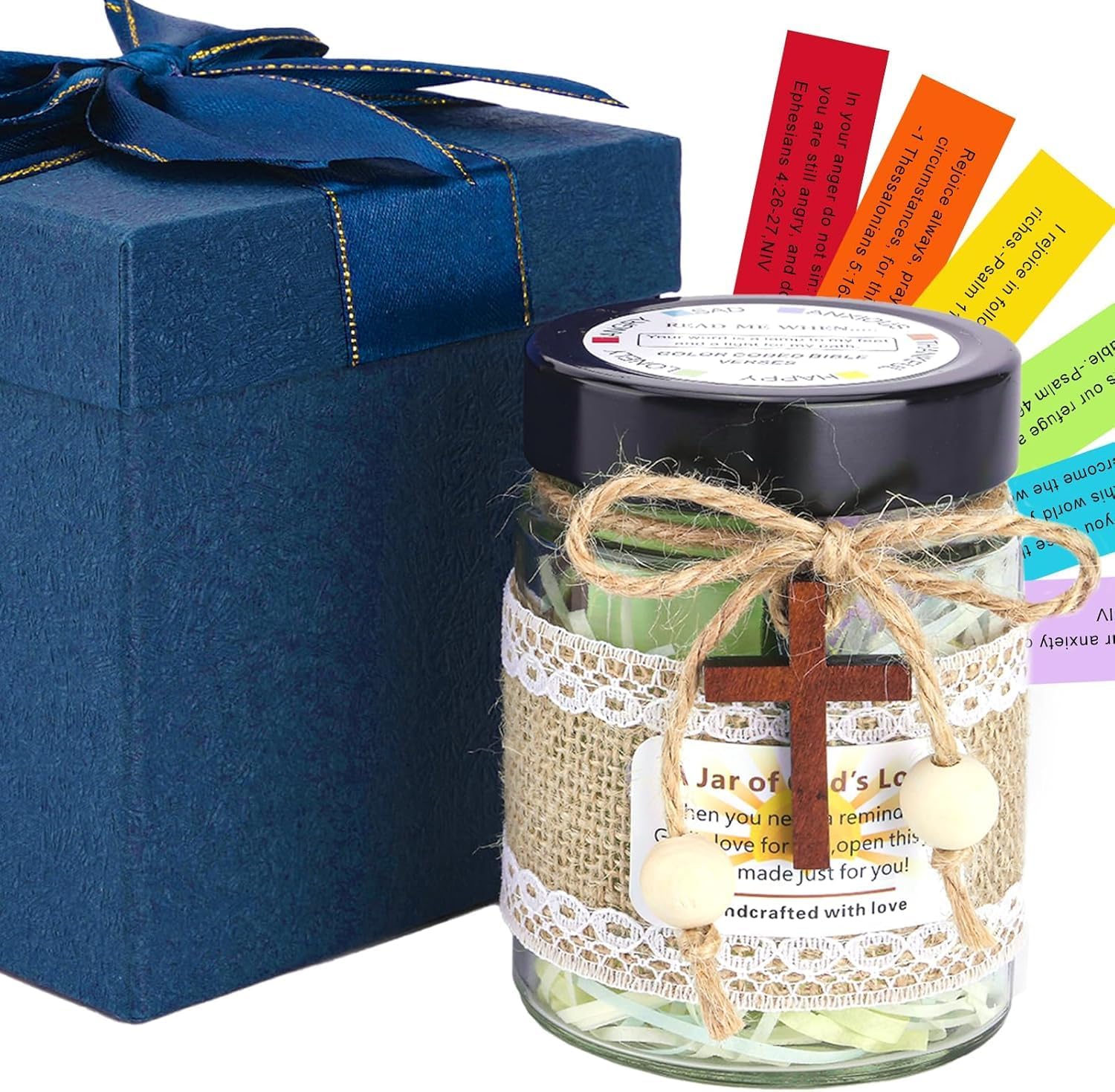 Bible Verse Jar for Emotions and Feelings,Christian Gifts for Women Men, Mom, Father's Day, Birthday, Her Graduation Gift, Religious Gifts