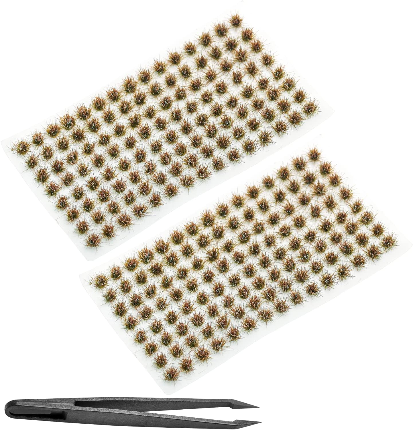 208 Pcs Static Grass Model Grass Tufts Railway Artificial Grass Miniature Grass Tuft Terrain Kit for DIY Model Railway Fairy Garden Diorama Scenery (Set D)