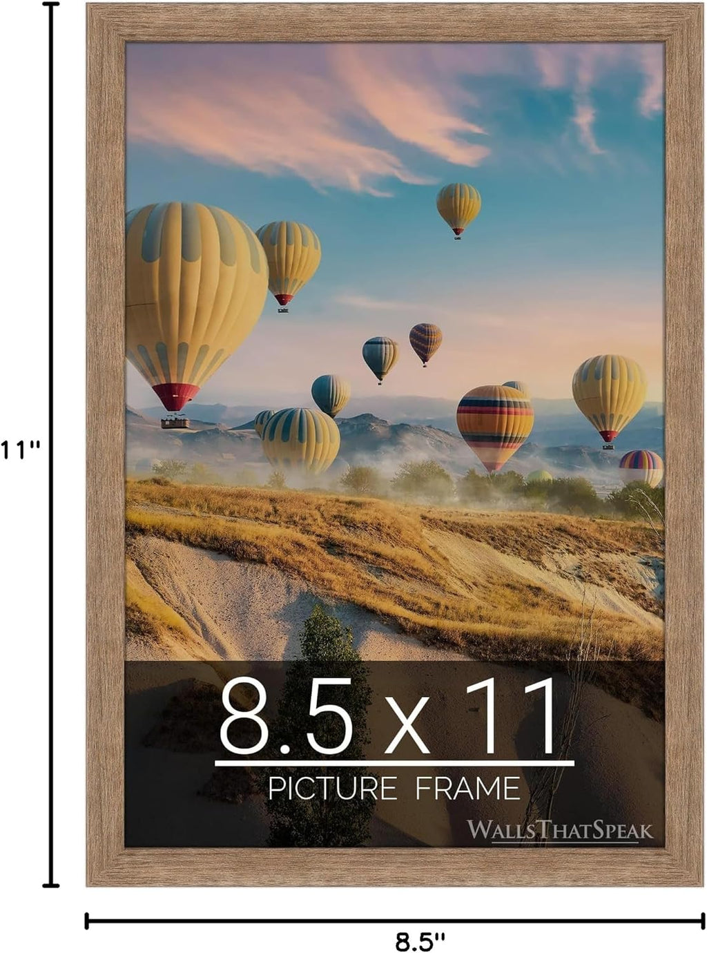 wallsthatspeak 8.5x11 Brown Barnwood Picture Frame for Puzzles Posters Photos or Artwork