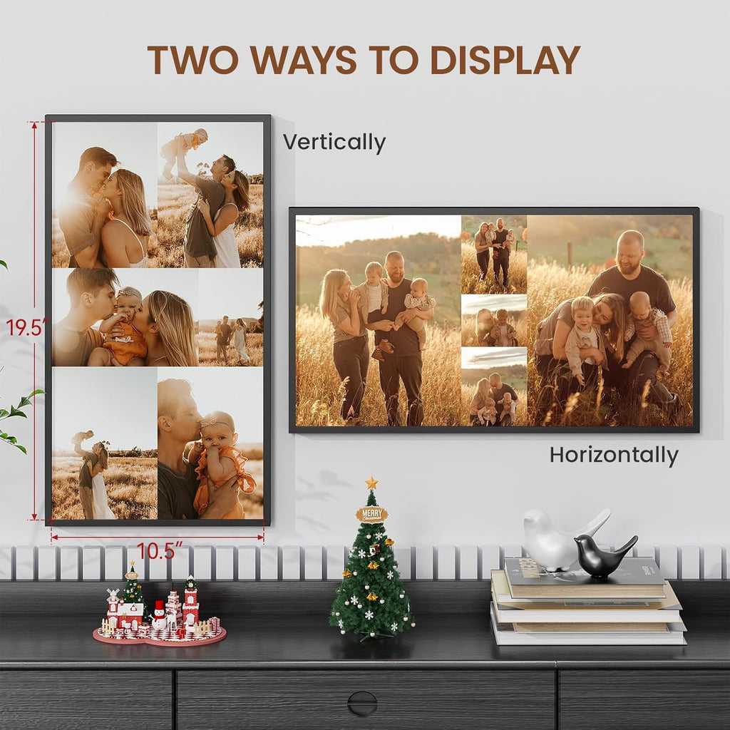 Heimlove 11x20 Metal Picture Frame,Black Aluminum Photo Frames-Real Tempered Glass,Wall Gallery Poster Puzzles Artwork frame Mounting Horizontally or Vertically Decor for Wall-1Pack