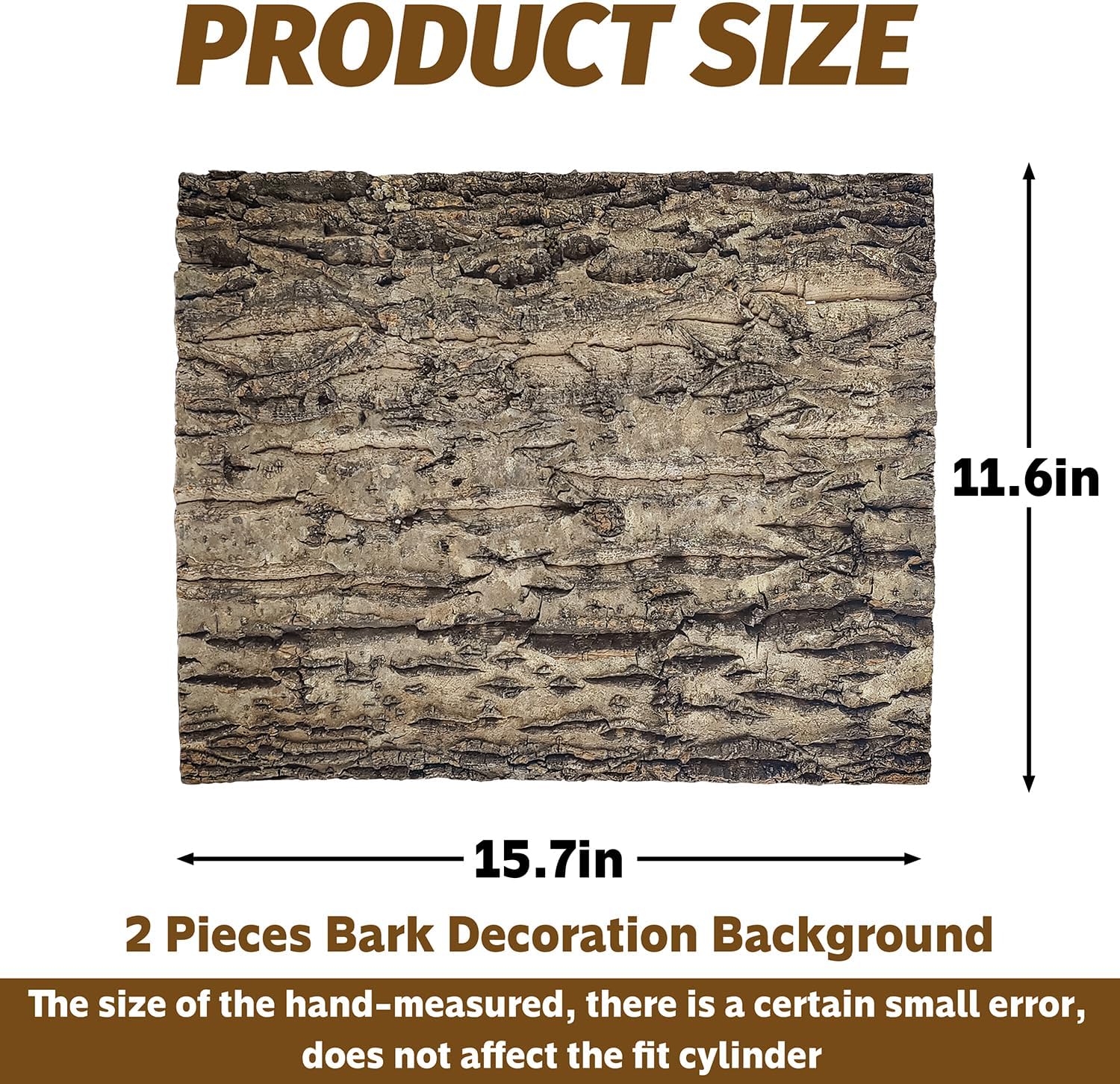 2PCS Cork Terrarium Background 15.7x11.8in Natural Cork Large Bark Backdrop Reptile Climbing Mat Habitat Decor for Spider Lizard Chamelon Turtle Beared Dragon