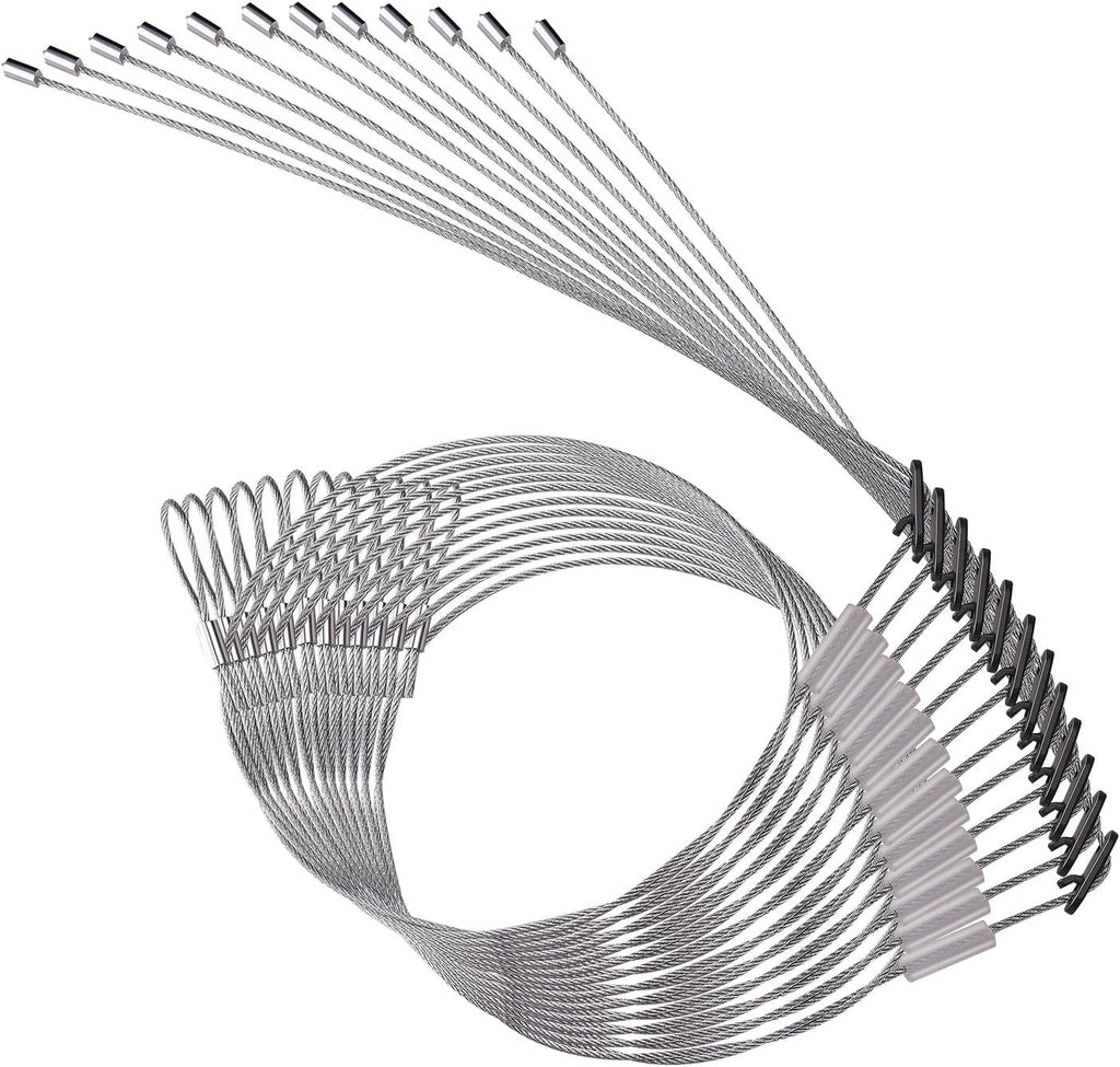 12Pcs Trap Wire (36in Long 1/16 7x7 Cable), Easy to Carry, 480 lb Breaking Strength