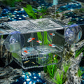 Pawfly Aquarium Fish Breeding Box, Acrylic Fish Isolation Box with 6 Suction Cups, Aquarium Acclimation Hatchery Incubator for Baby Fish Shrimp Betta Aggressive Fish Guppy (Small)