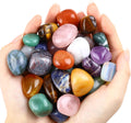 1.5lb Natural Gemstones Crystal Bulk Tumbled Polished Stones Irregular Amethyst Stones Rocks Chakra Colorful Crystal Vase Filler Decor Energy Reiki Beginner Birthday Gifts 0.78 to 0.98 in