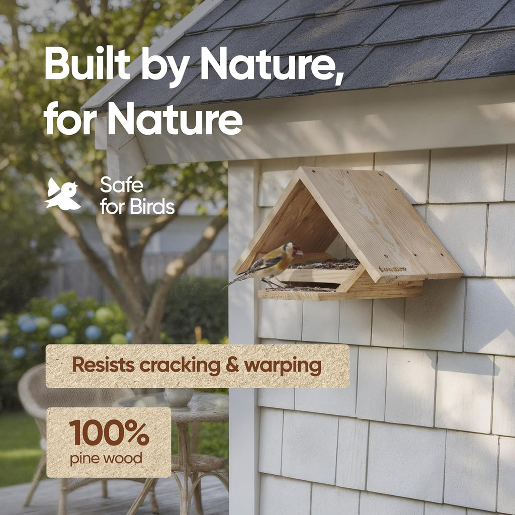 DIY Wooden Dove Nesting Box - Birdhouses for Outdoor Use, Small Birdhouses for Mourning Doves and Other Small Birds, Durable Pine Wood, by Decoribles