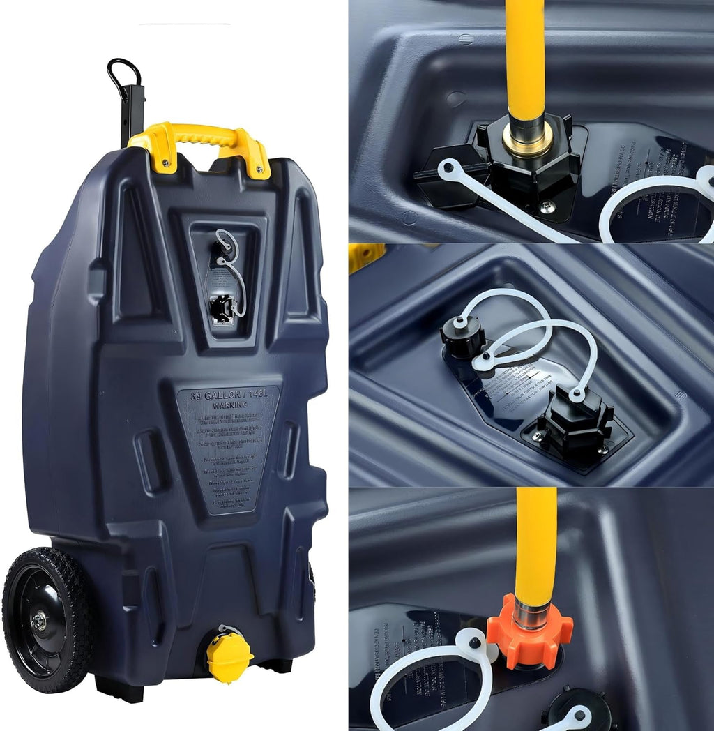 39 Gallon RV Portable Waste Tank 2 Wheel Tote Tank