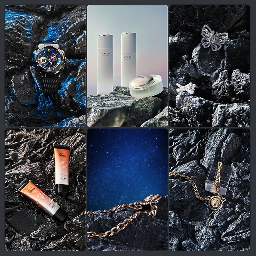 Large 3D Photography Background Board Stereoscopic Imitation Rock Texture Photo Background Waterproof Reusable Photo Backdrops for Product Food Jewelry Cosmetics Props 24x18IN