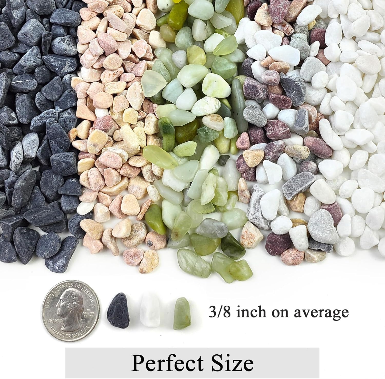 2 lbs White River Rocks for Plants, 3/8 Inch Gravel Pebbles for Plants. Decorative White Stones for Succulents, Cactus, Vase and Outdoor Garden Landscaping