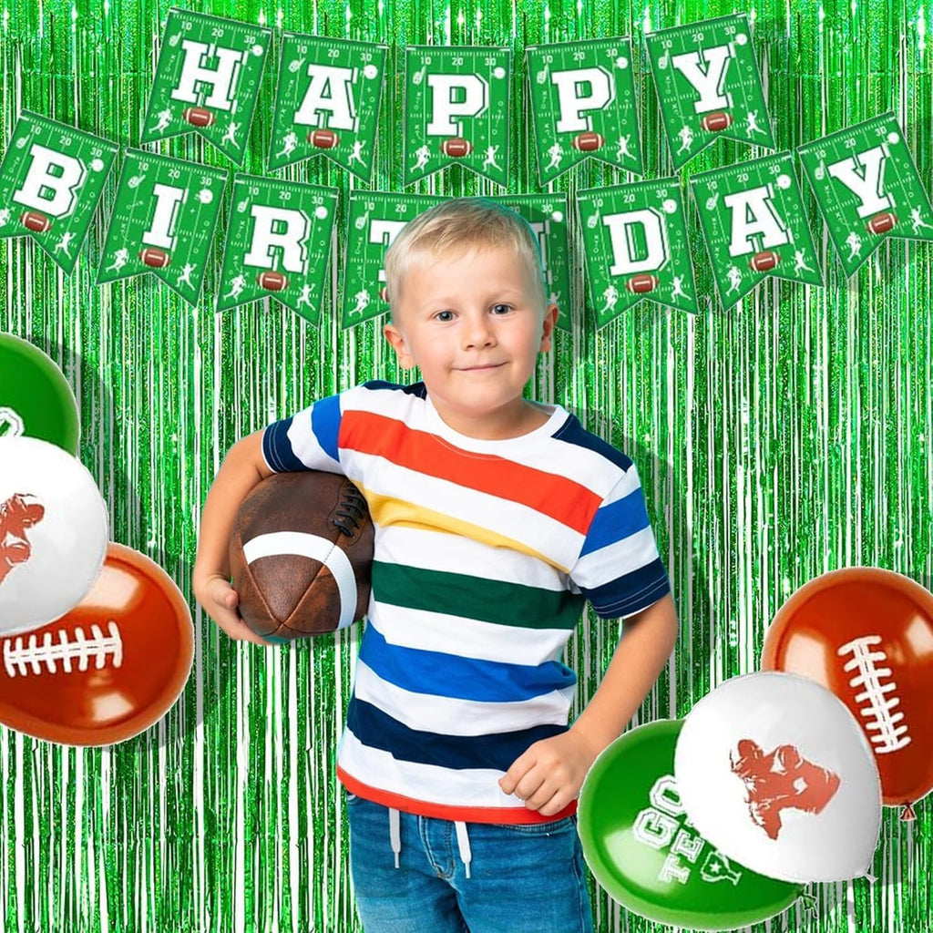 BRAVESHINE Green Metallic Tinsel Foil Fringe Curtains - 2 Pack 3.2 x 8.2 ft Metallic Photo Backdrop for Graduates-Theme/St Patricks Day/Hawaiian/Luau/Dinosaur/Jungle-Theme/Christmas Party Decorations