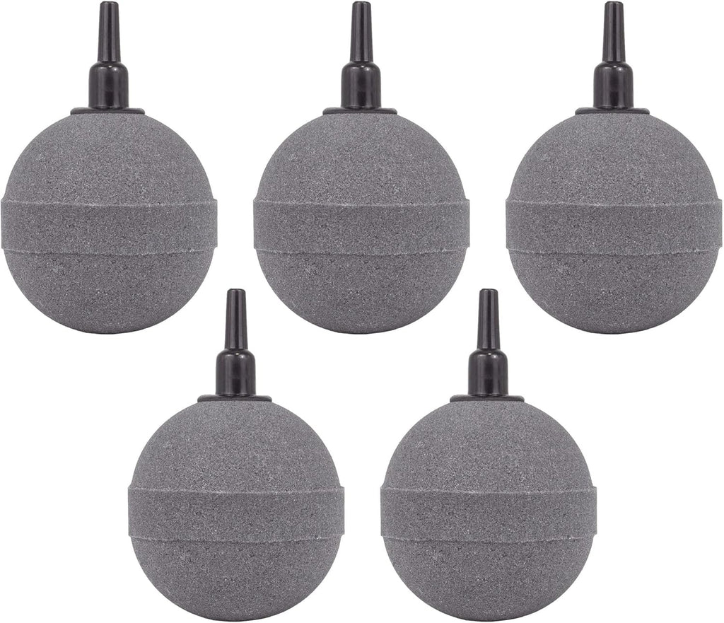 Air Stone Bubble Diffuser Ball - for Aquarium Air Pump and Fish Tanks, Gray, Pack of 10pcs