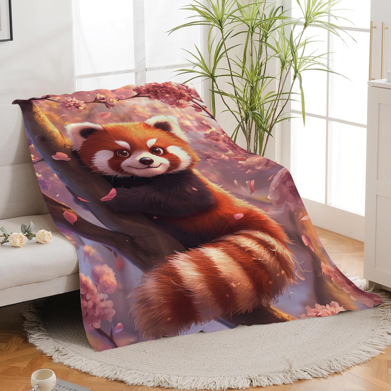 Red Panda Blanket Cute Red Panda Throw Blanket Gifts for Girls Boys Kids Women Men Adults Super Soft Cozy Plush Fluffy Fuzzy Fleece Blanket Home Decor 40''X50''