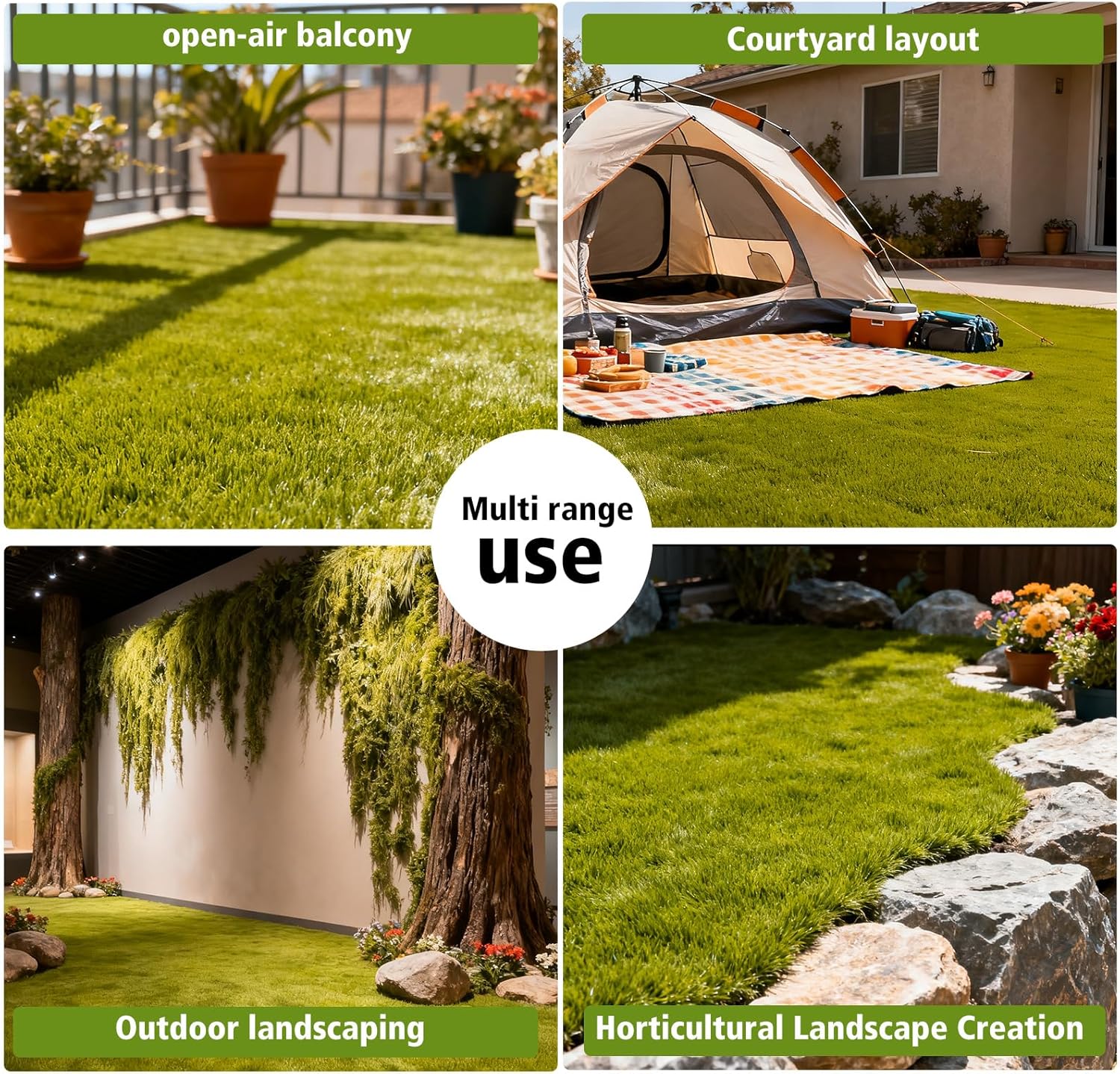 Artificial Grass Mat 4x3.3 Ft - Realistic & Soft Synthetic Turf, Fake Grass Carpet for Indoor Outdoor Use, Backyard, Patio, Balcony Decor (Pastoral Green)