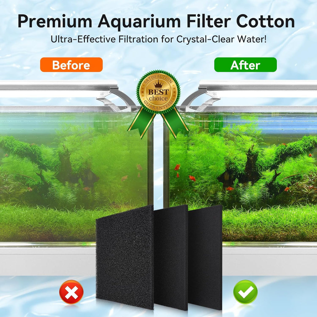 Borlech Aquarium Filter Sponge Pad, Filter Media Foam Sponges, Filter Accessories for Fish Tanks and Ponds (18.5"x18.5"x0.8", 35PPI, 2 Pack)