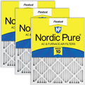 Nordic Pure 20x25x1 (19 1/2 x 24 1/2 x 3/4) Pleated MERV 10 Air Filters 3 Pack