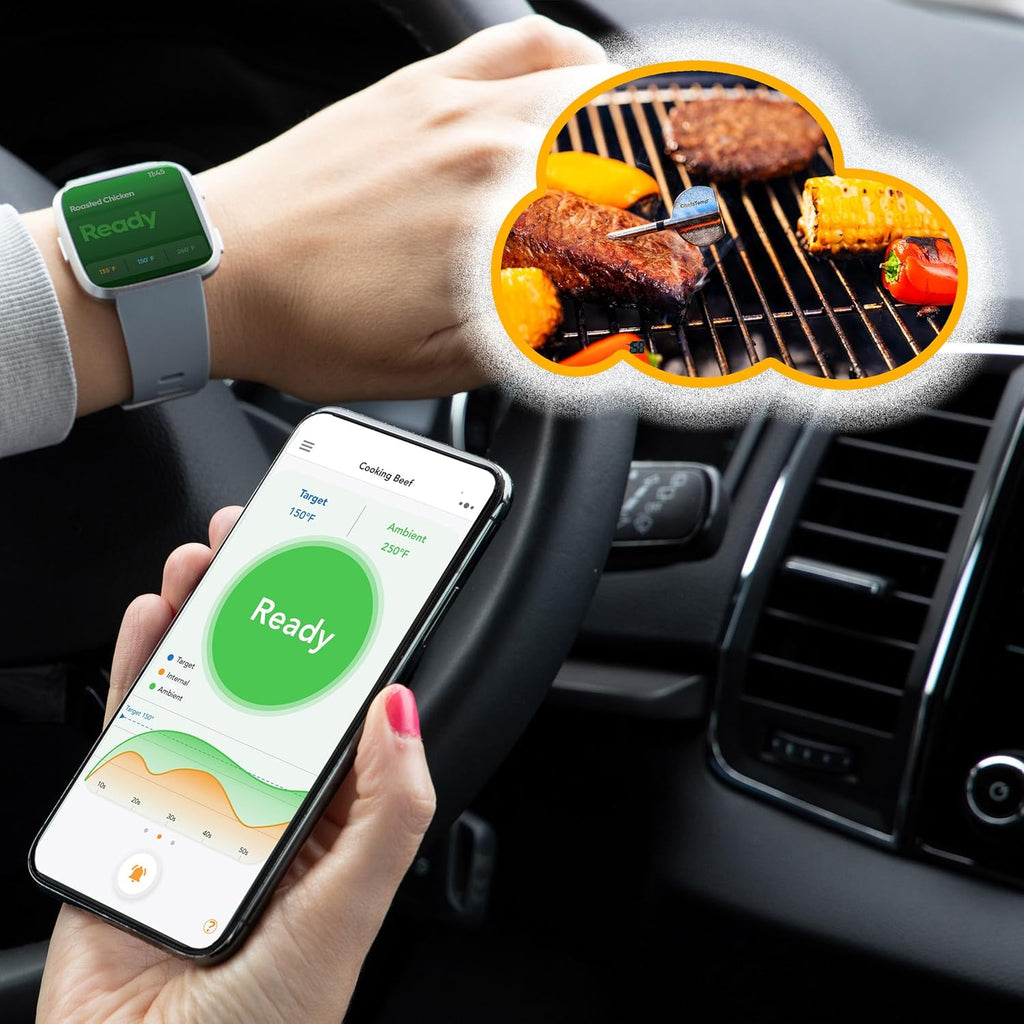 ChefsTemp ProTemp 2 Plus Needle Probe Wireless Meat Thermometer with Temperature Controller Unlimited Range Bluetooth & WiFi Enabled Smart Cooking Grilling Smoker BBQ Oven Kitchen (Stand + 1 Probe)