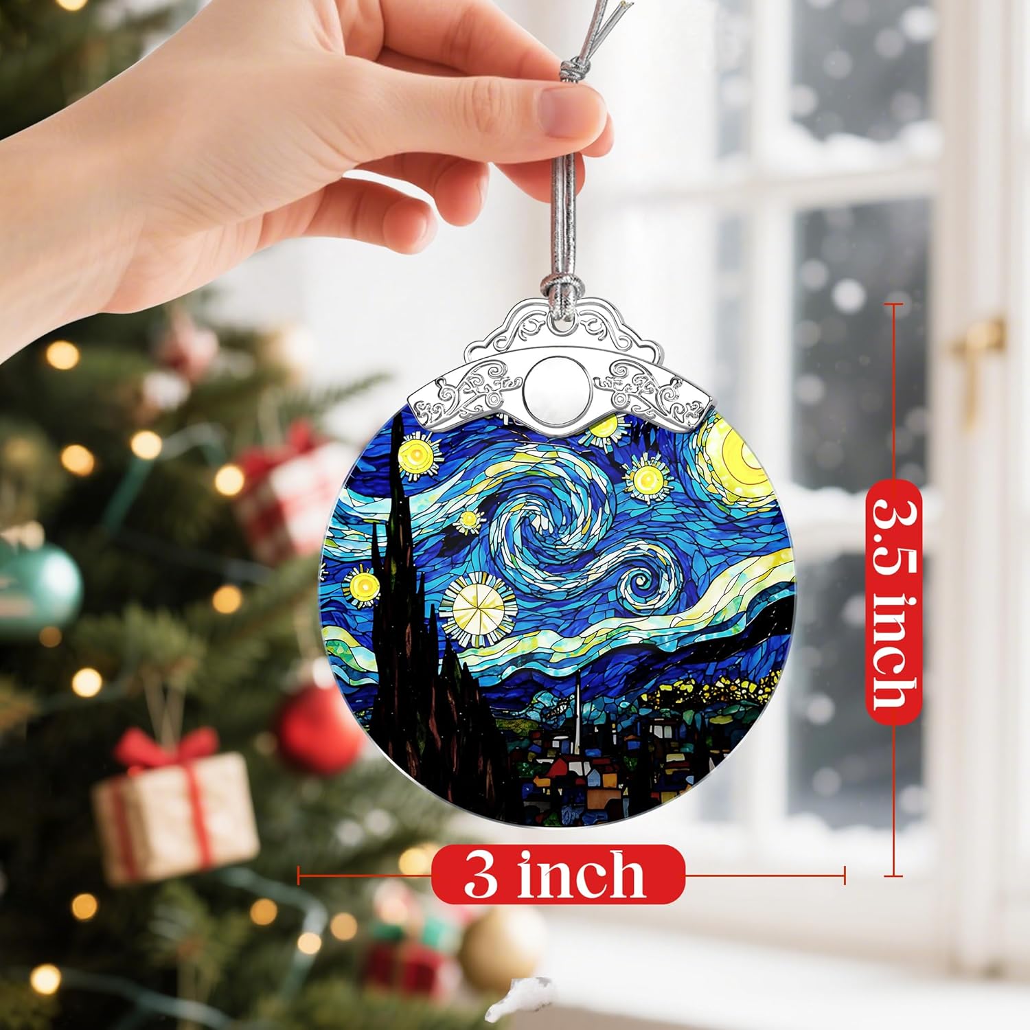 Van Gogh Starry Night Christmas Ornaments: Christmas Tree Ornaments, Holiday Decor Gift, Stocking Stuffers, Gift Ideas, Xmas Gifts & Gifts for Art Lover