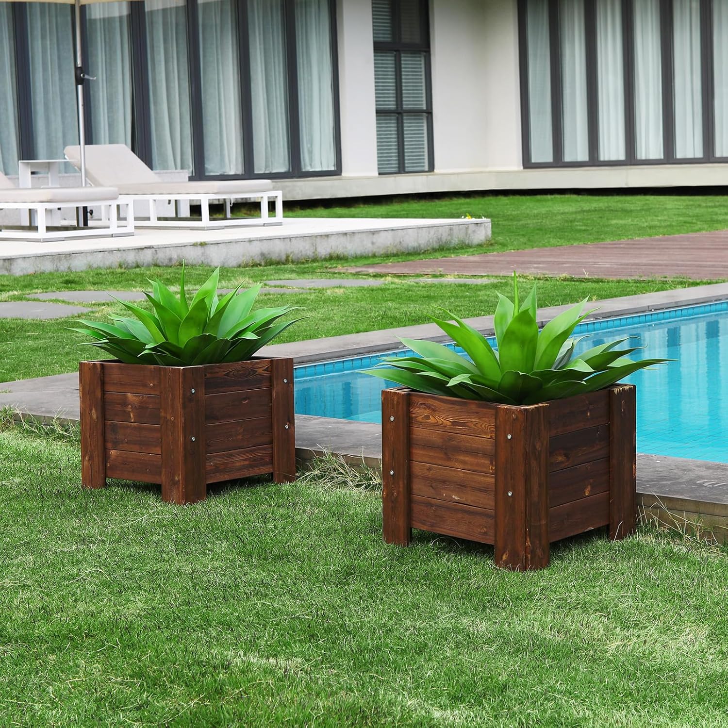 Artificial Plants Fake Agave Succulent Plant 28 Inch Big Size Faux Succulents Stems for Indoor Outdoor Realistic & Natural Home Decor Plants for Office Housewarming 2 Pack