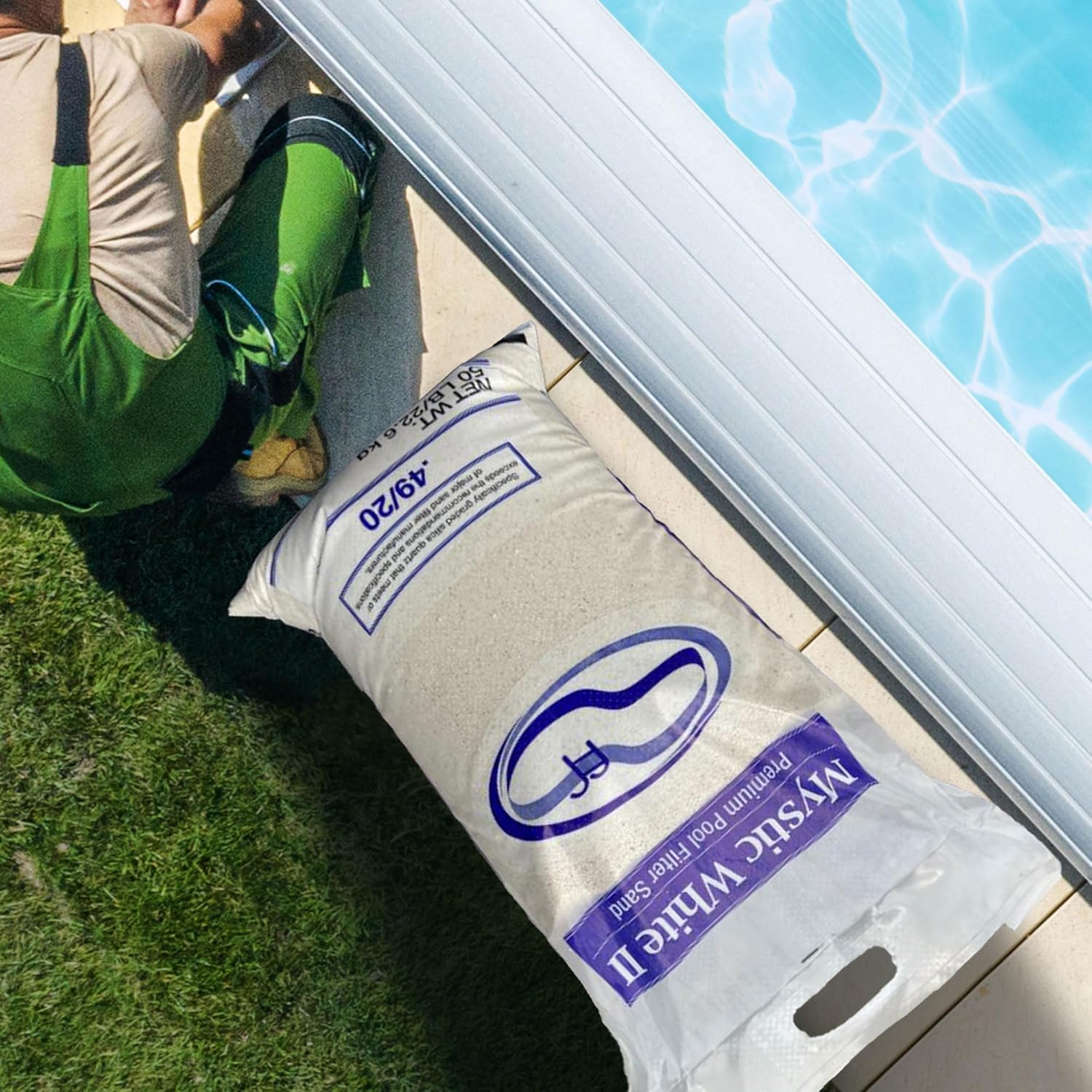 U.S. Silica 3 Pack Mystic White II Sand for Above Ground and Inground Pool Filter Pumps, 50 Lb - Accessories and Supplies for Swimming Pool System Cleaning and Maintenance