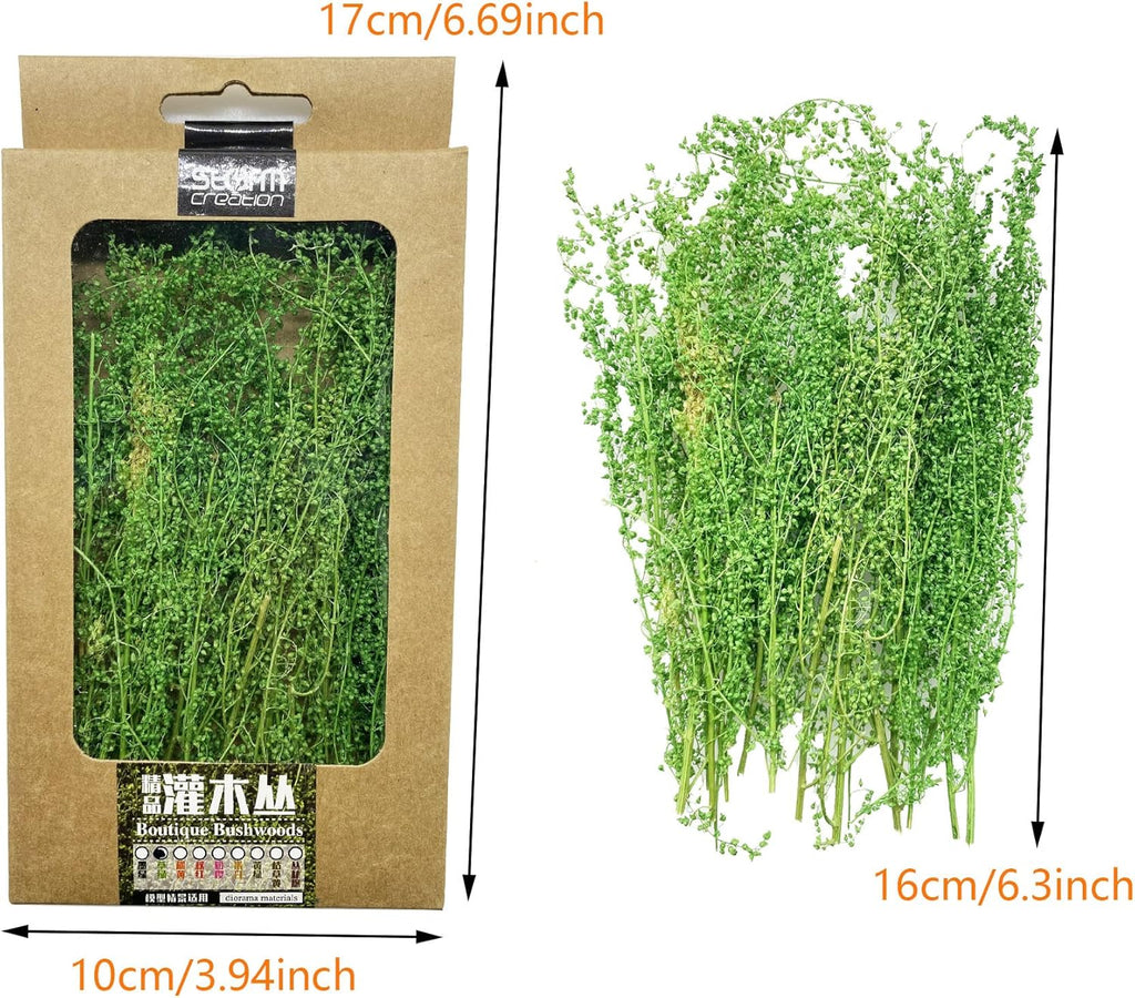 Cayway Miniature Shrubs Model Bushes Long Shrub Vegetation Groups Static Grass Tuft for DIY Model Train Landscape Railroad Scenery, Grass Green
