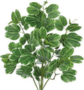 Hollyone 3PCS Artificial Leaf Branches for Vase 33.4 Inch Faux Greenery Stems Long Stems Fake Shrubs Branches Leaves Plants with White-Edged Twig Stems for Vase Garden Home Office Wedding Decoration